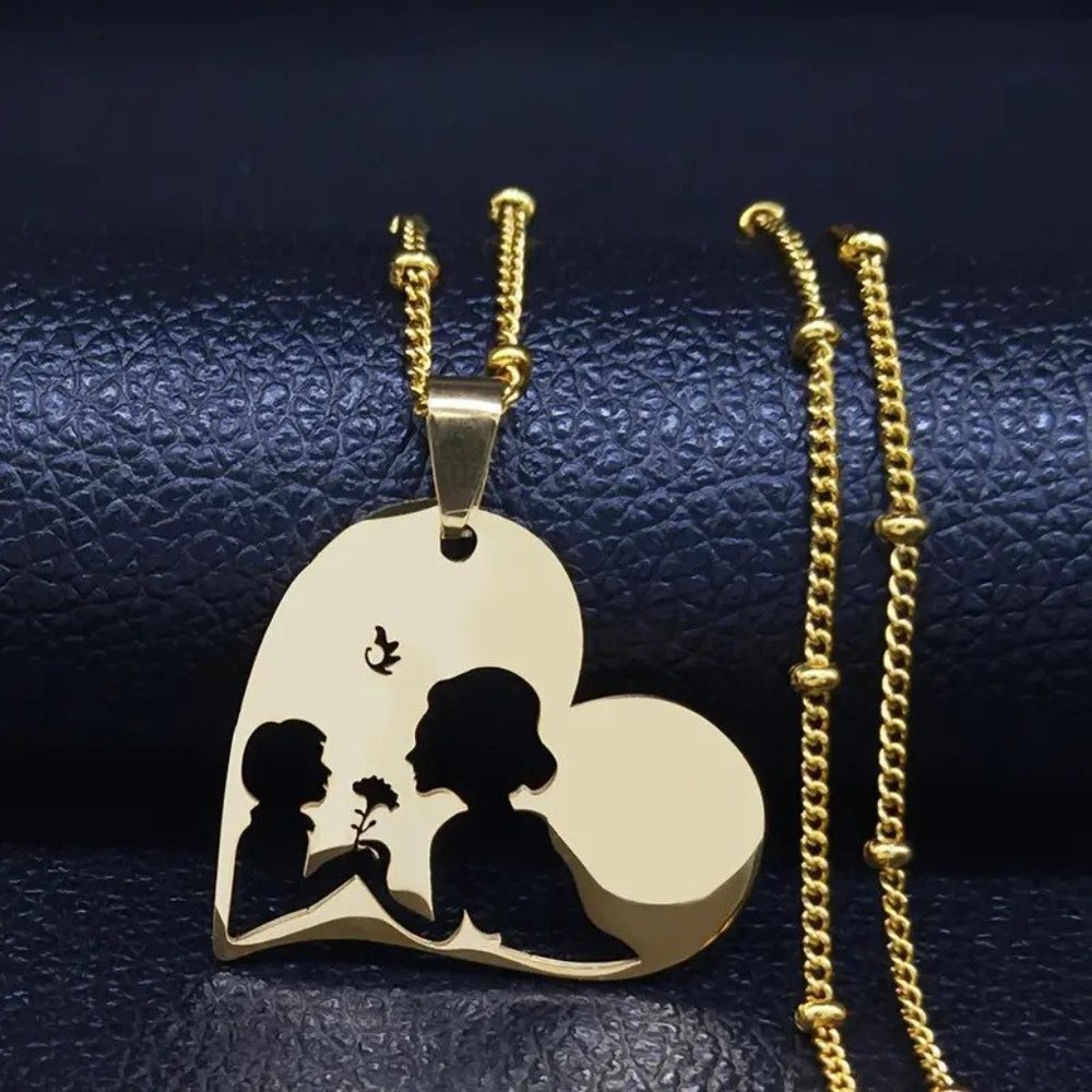 Dandelion Wish Cut Out Heart Necklace